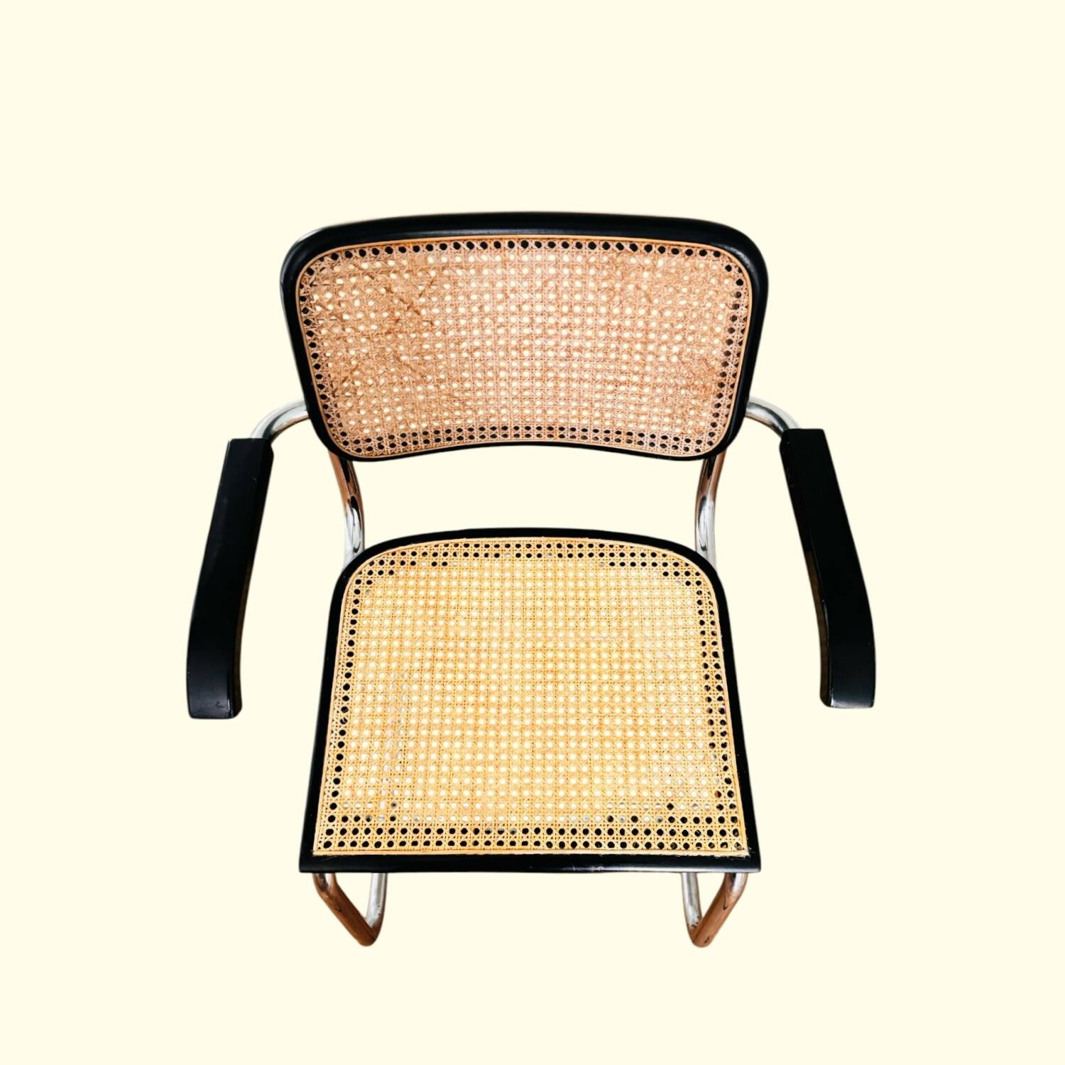 Pair of B64 armchairs with armrests Marcel Breuer