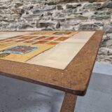 Ceramic and metal coffee table from the 60s Vallauris style