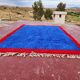Authentic Beni Ouarain rug 250 x 180 cm – Cobalt blue and red – Piece