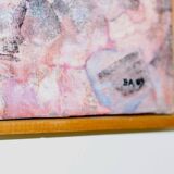 Swedish vintage oil on canvas painting" abstract composition with geometric elements" by bengt ander