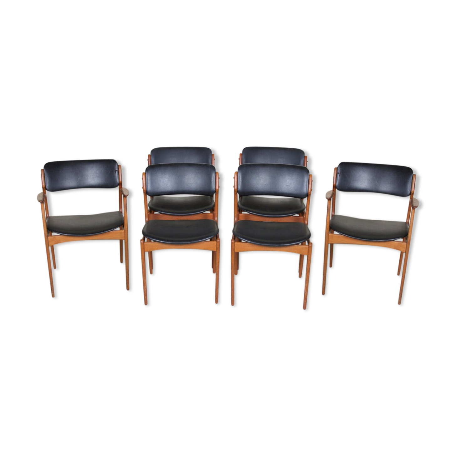 Ensemble de six chaises danoises c1960