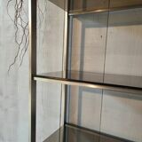 Stainless steel and smoked glass shelf