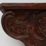 Antique wooden wall mounted carved console, France ca. 1850