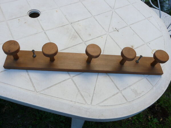 Porte manteau mural en bois 5 patères