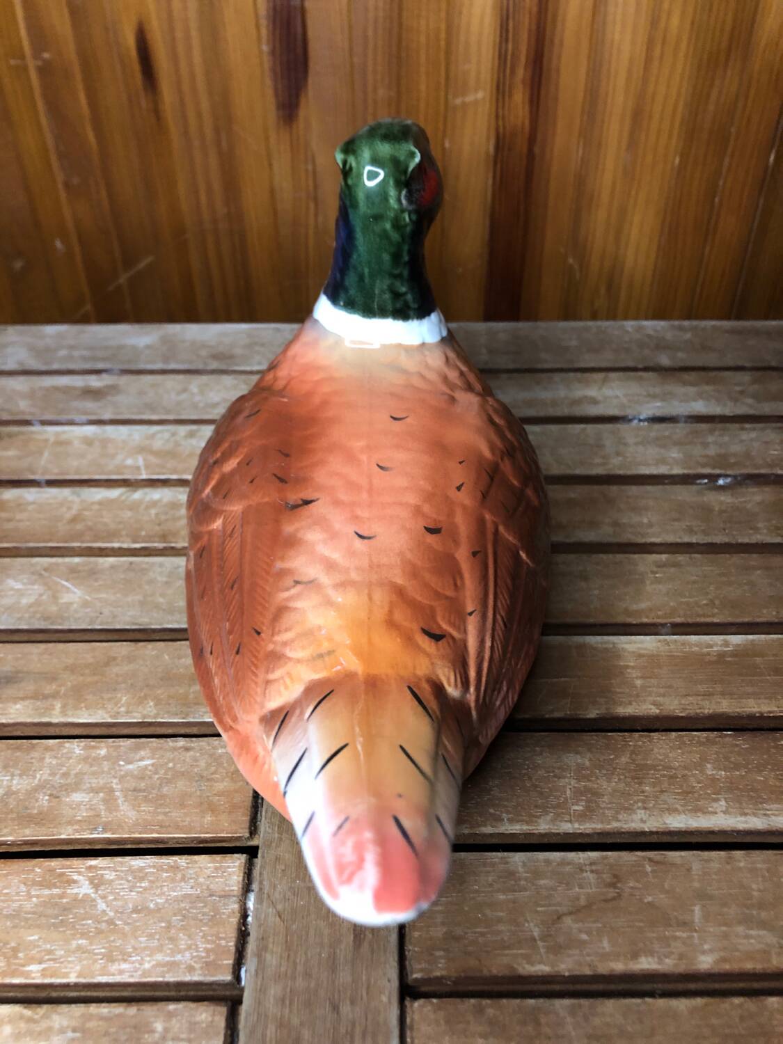 Old michel caugant terrine pheasant shape vintage ceramic