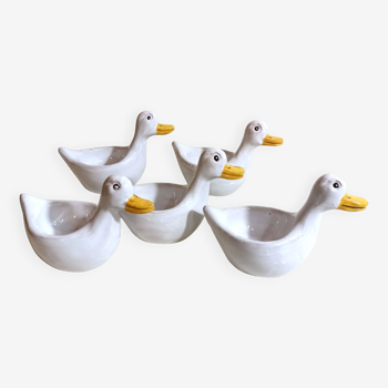 Set of 5 vintage duck egg cups