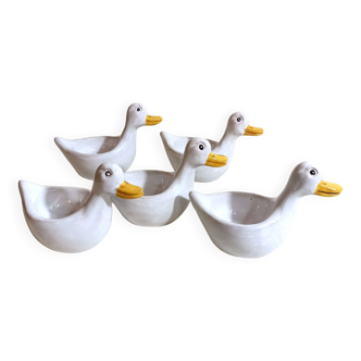 Set of 5 vintage duck egg cups