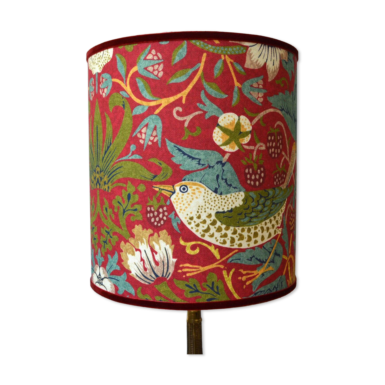 Bird and flower lampshade, William Morris style