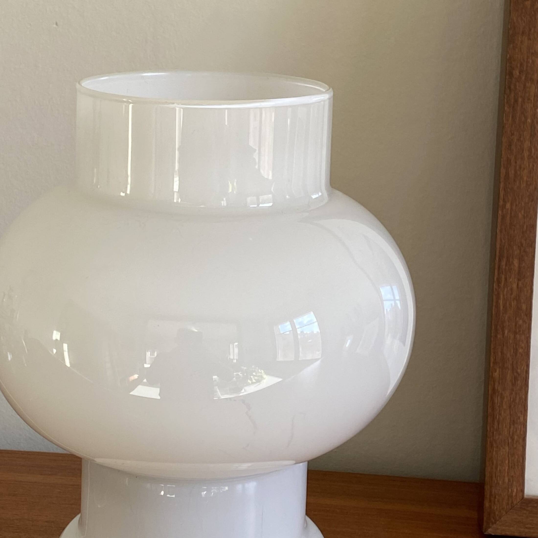 Vintage 60s white opaline glass table lamp LAMP-7146