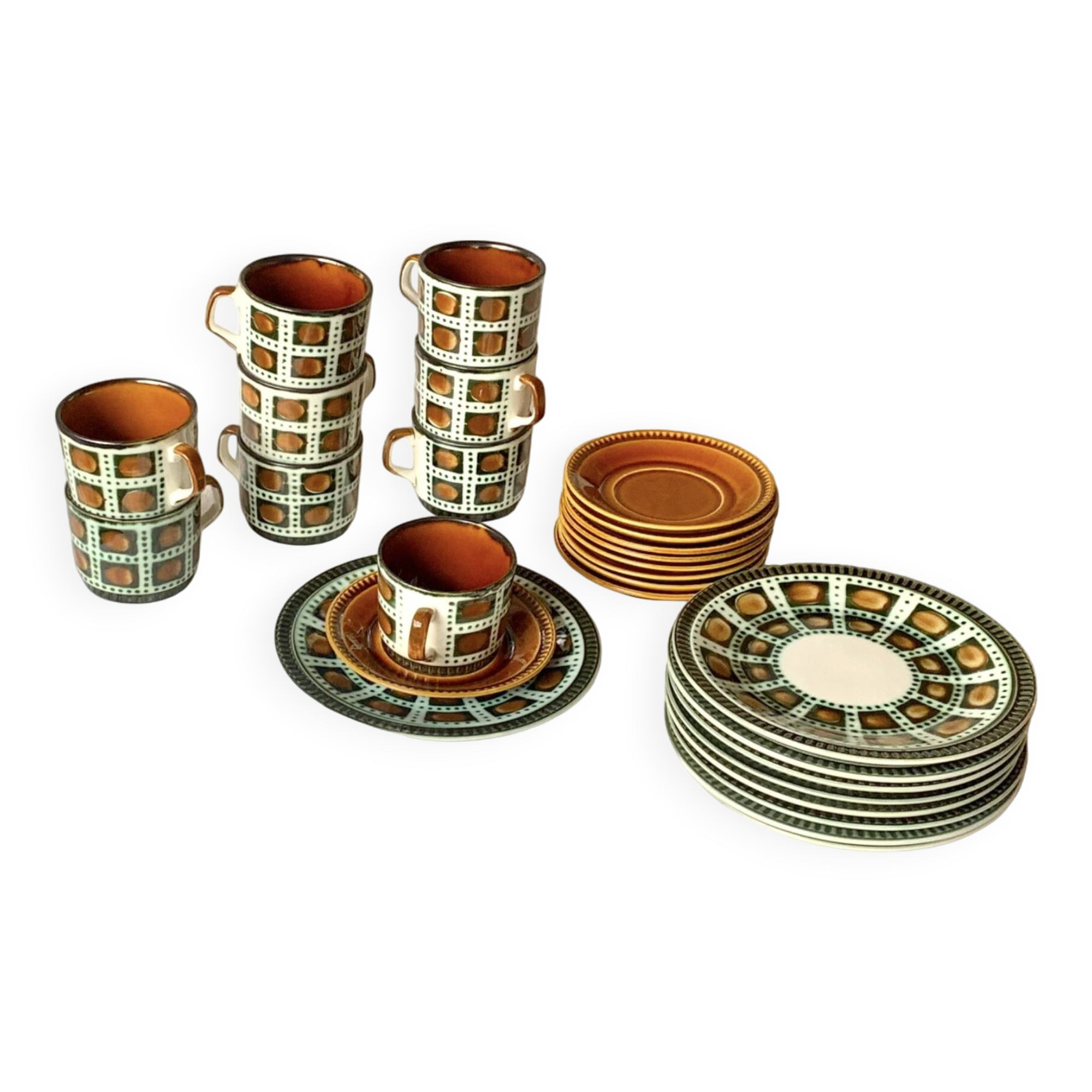 Boch La Louvière coffee service and dessert plates - Bernadette series, 1966