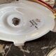 Pair of Limoges porcelain candlesticks with hand-decorated decoration – red and gold