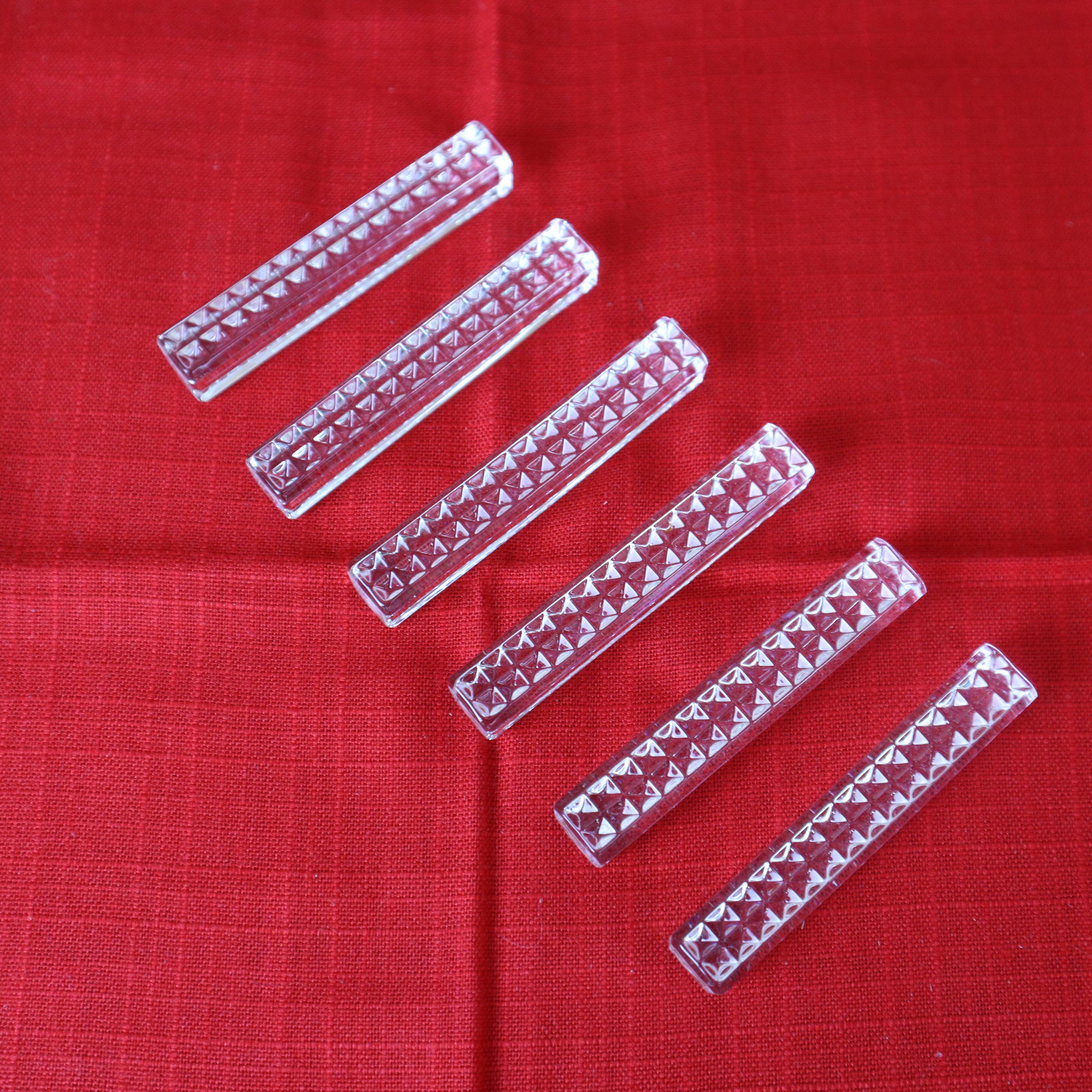 6 "diamond" knife holders in Arques crystal