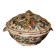 Antique French Faience Lidded Bowl Tureen Hand Painted with Flowers and Insects