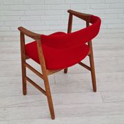 Danish armchair, 70s, reupholstered, kvadrat furniture wool, oak wood