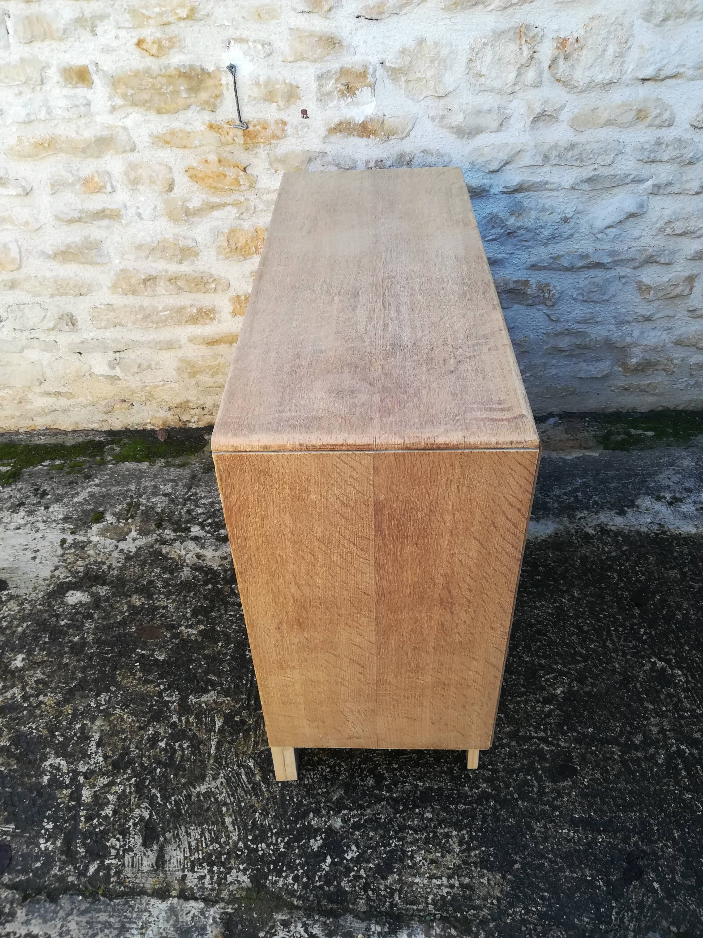 Vintage raw oak chest of drawers