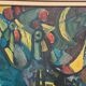 Original Danish Oil on Canvas – “Chicken Composition” by Eyvind Olesen