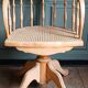 Fauteuil de bureau américain "capitaine" en chêne & cannage, vers 1900