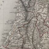 Large atlas map 1834 palestine & arabia petree by andriveau-goujon, history of the hebrews, plan