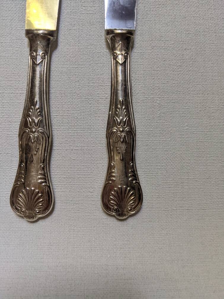 Silver and stainless steel serving cutlery ladle spoon fork