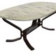 Table basse vintage en bois et marbre Design minimaliste Suède années 70