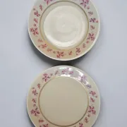 4 flat plates in fine Limoges porcelain from the Raynaud house.