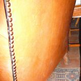 2 leather club armchairs from the 1950s