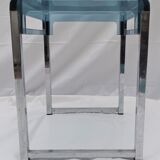Transparent grey blue vintage side table