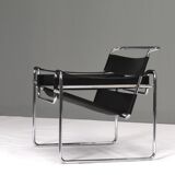 Wassily chair by Marcel Breuer in black leather 1970
