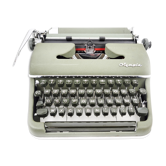 Olympia SM3 vintage green typewriter revised nine 1954 with Ribbon