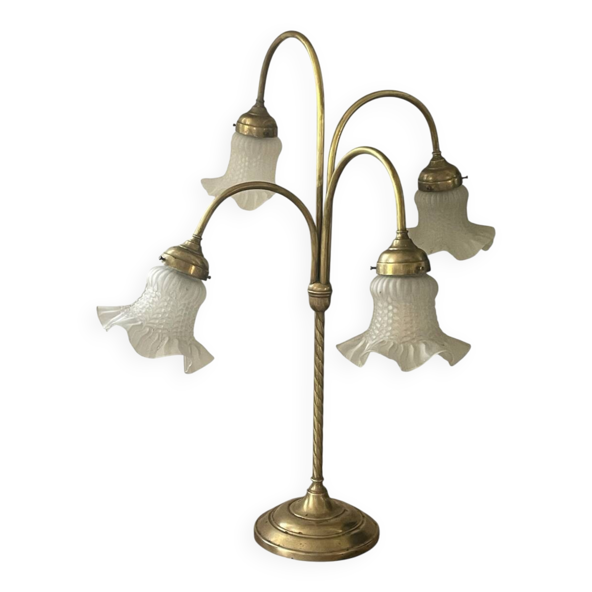 Vintage 4-light brass lamp