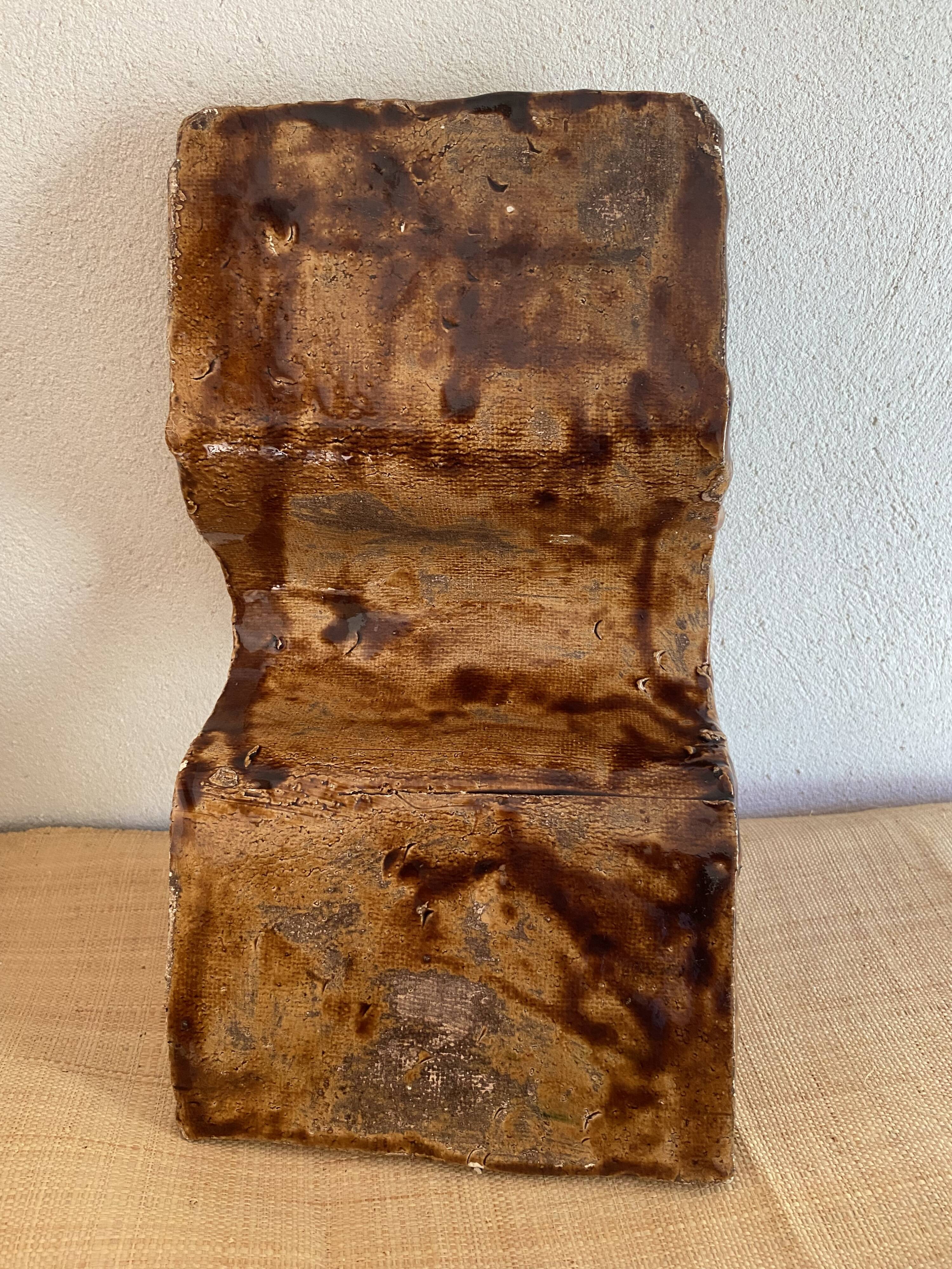 Terracotta candlestick with 5 holders, 1980s.