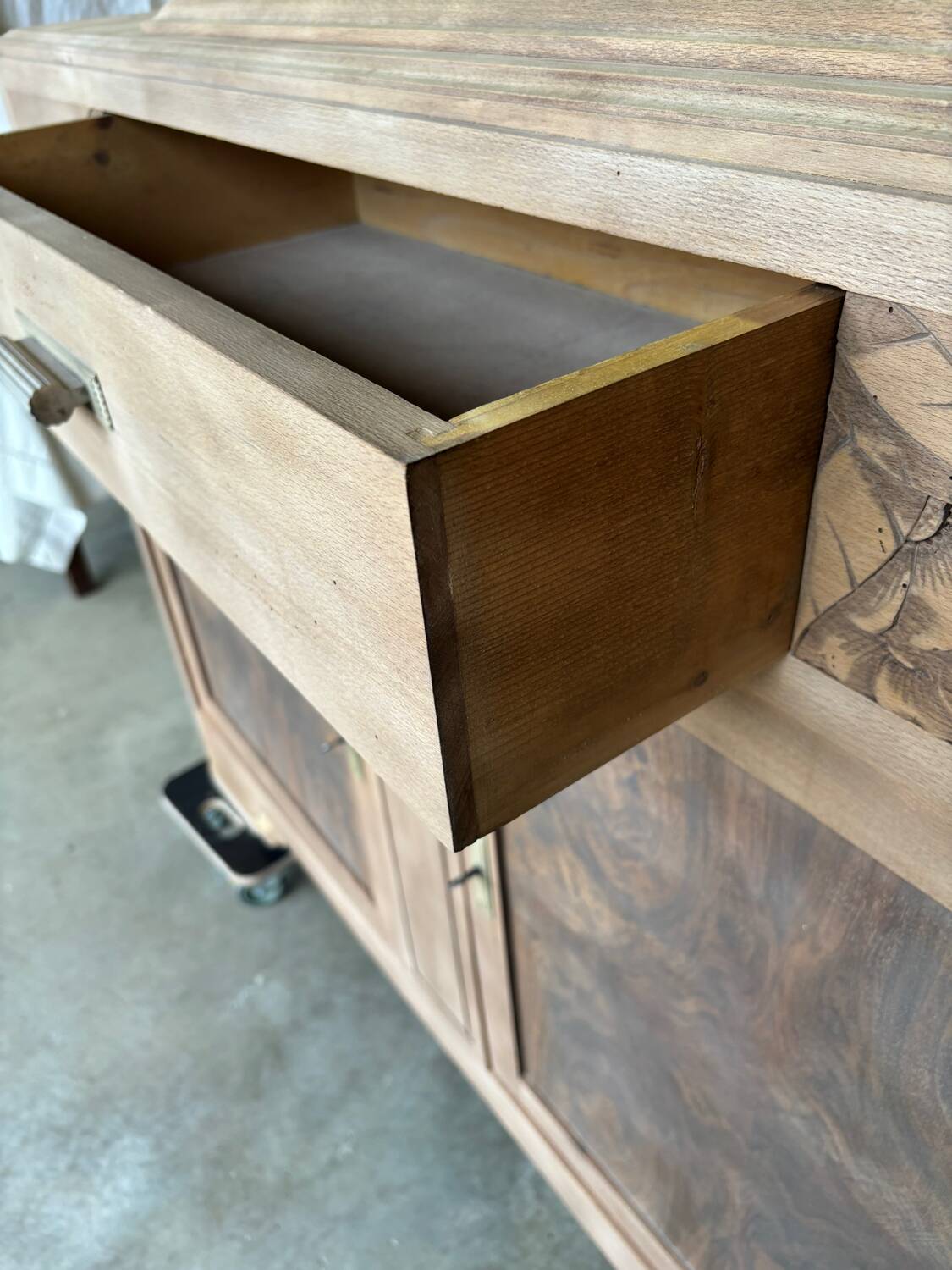 Raw wood sideboard