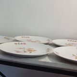 Porcelain flat plates with floral decoration