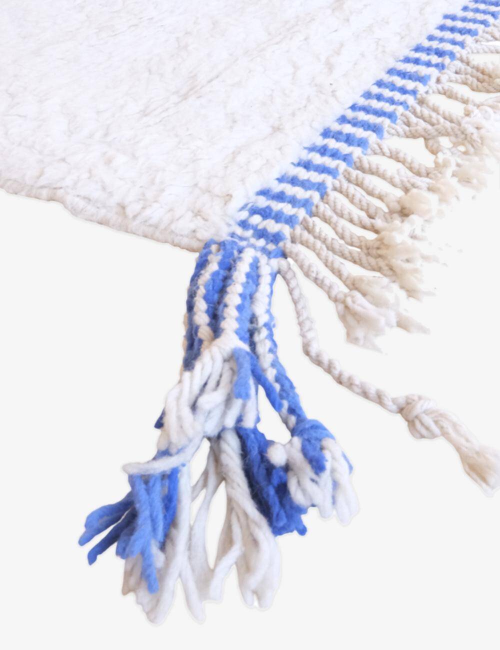 Blue and White Berber Rug - 345 x 252 cm