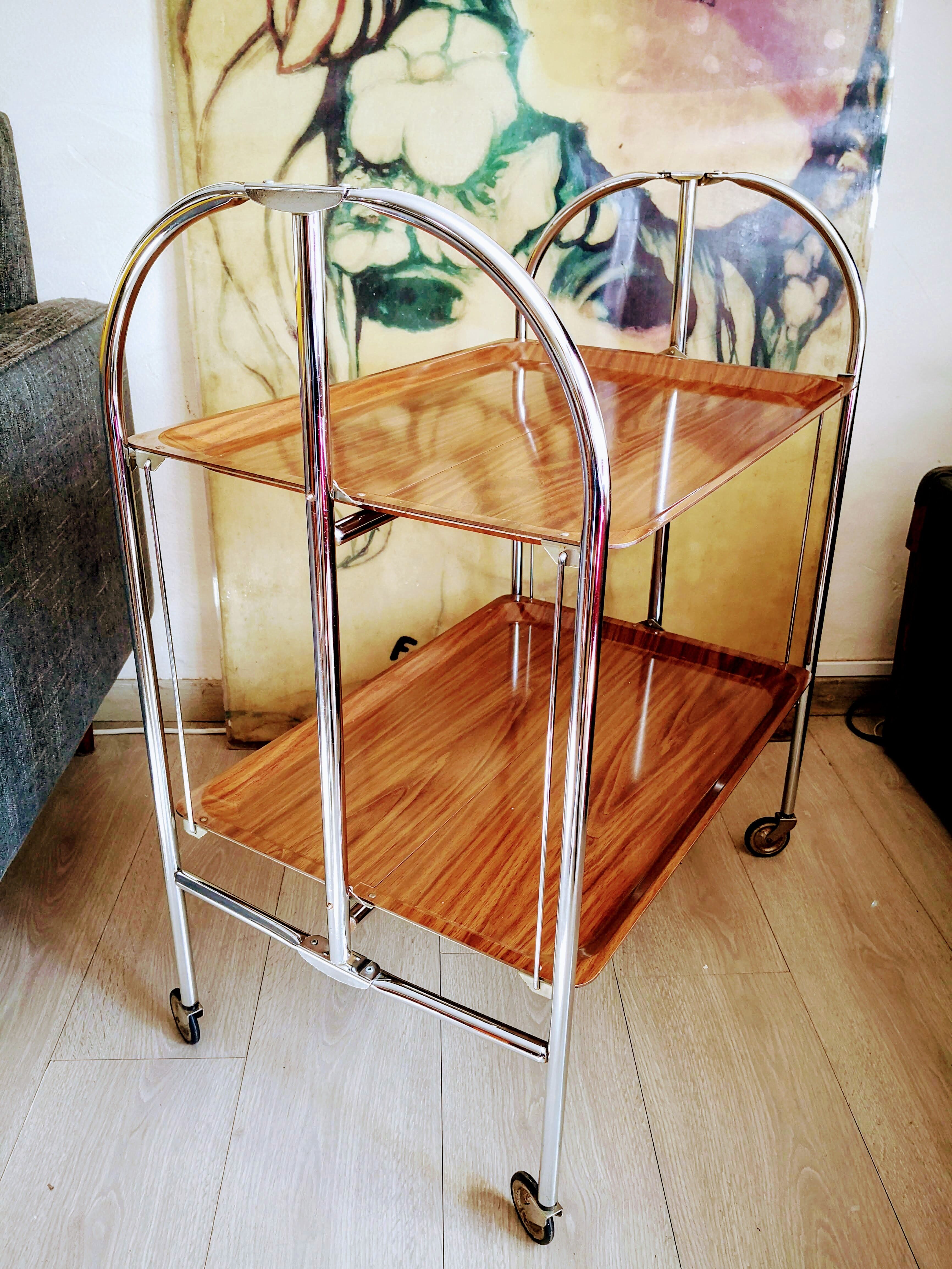 Vintage folding trolley with wheels