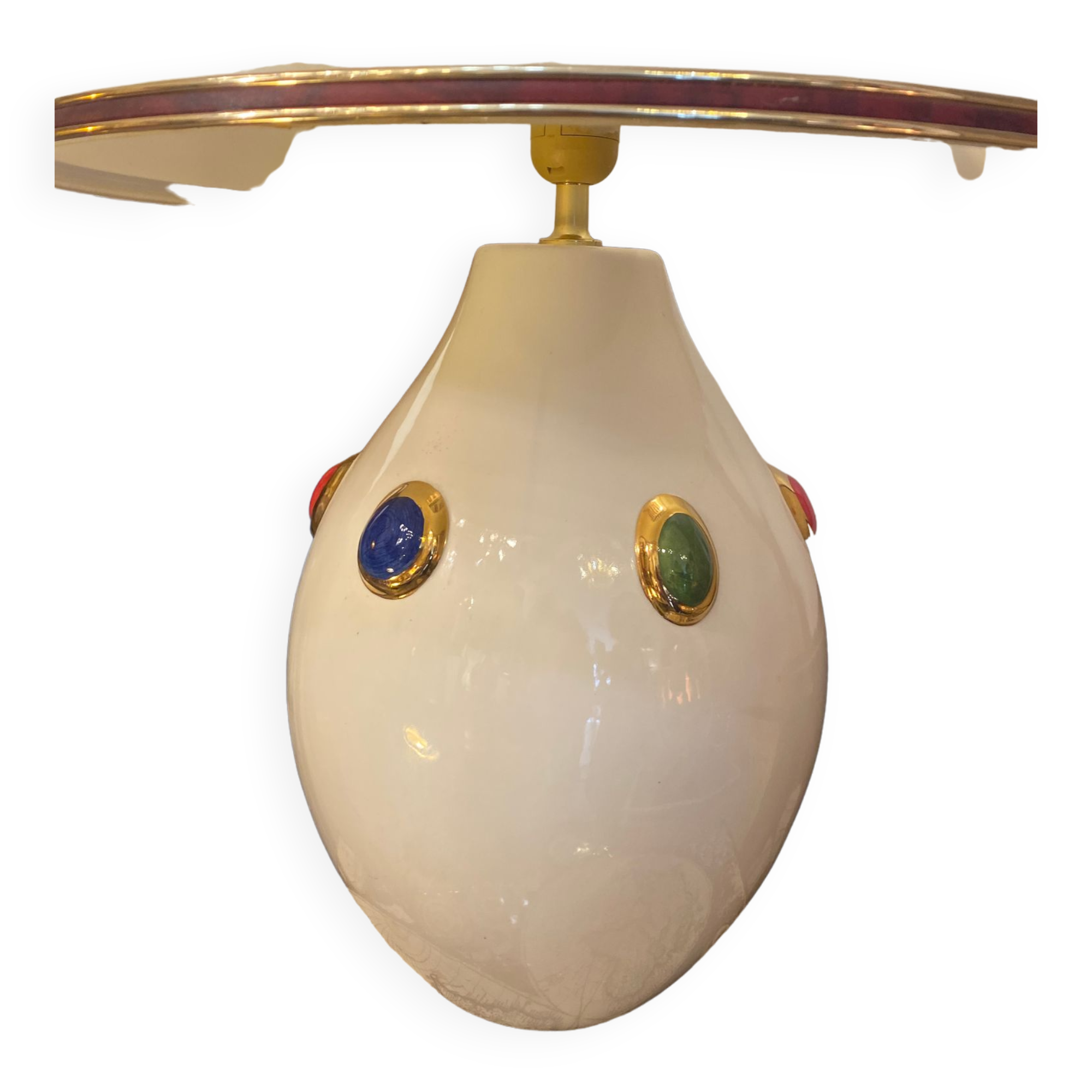 Ceramic lamp with jewelry decorations