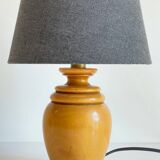 Vintage solid wood and fabric lamp