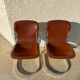 Pair of leather and chromed metal chairs year 70