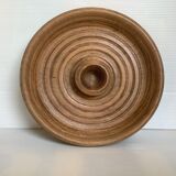 Thick round wooden candle holder