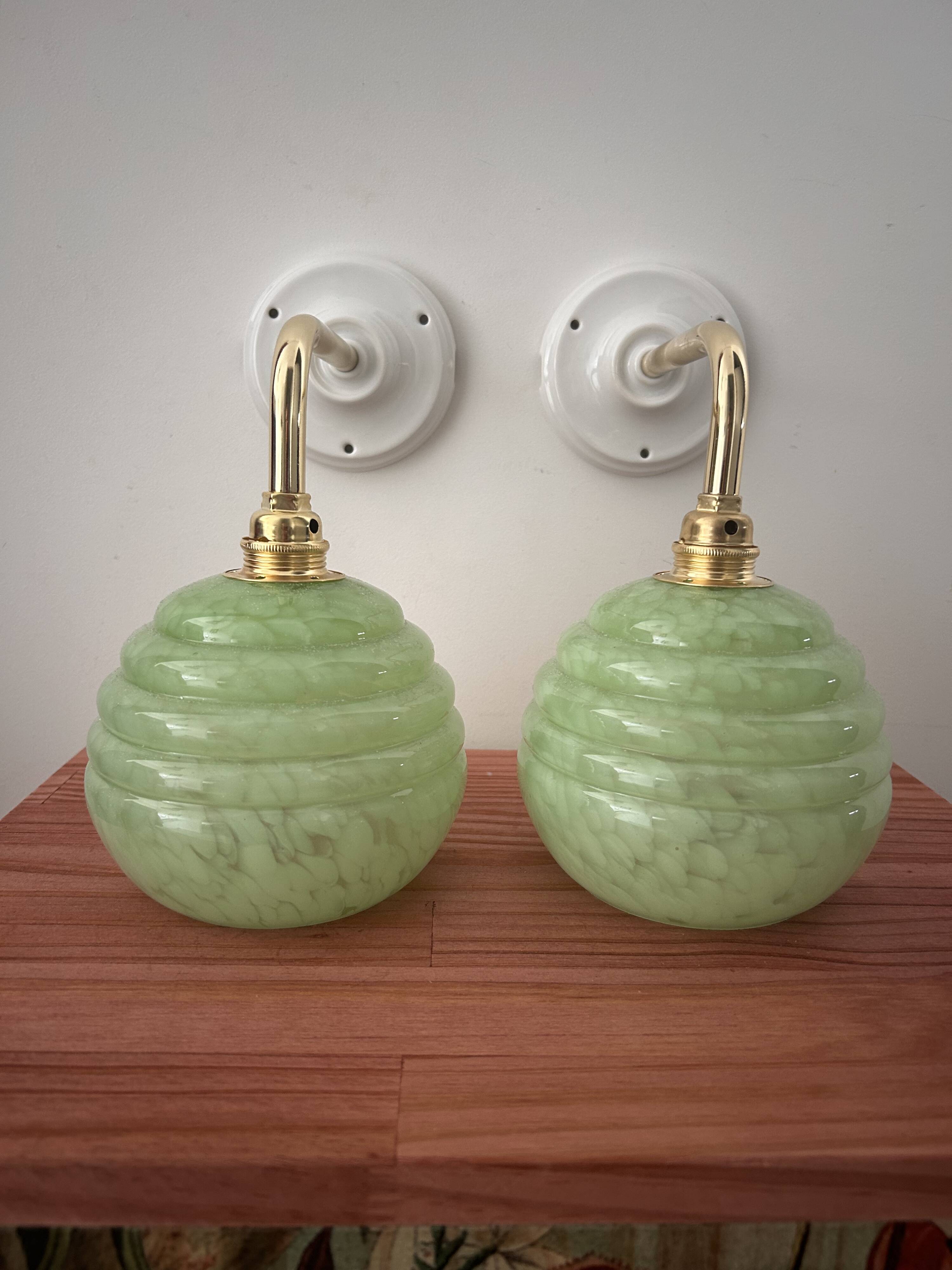 Pair of Art Deco wall lights