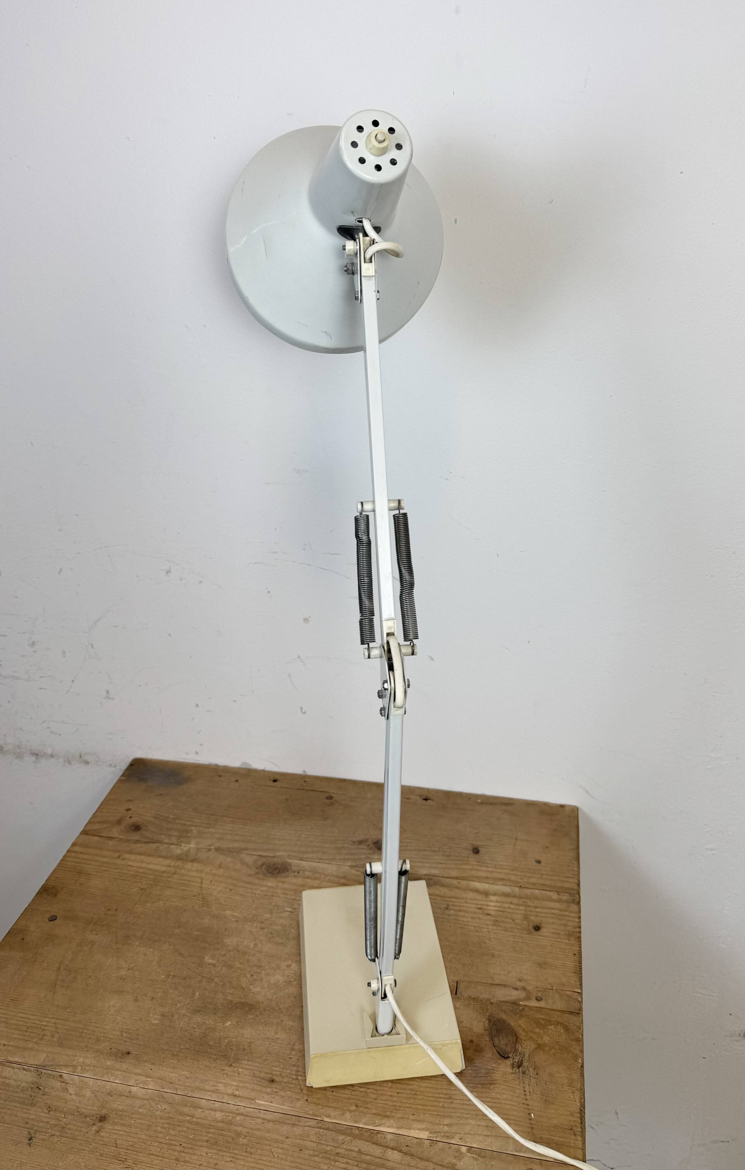 Vintage White Italian Architect Table Lamp, 1970s