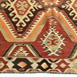 Red Brown Tribal Turkish Kilim Rug 146x292Cm SK 35174