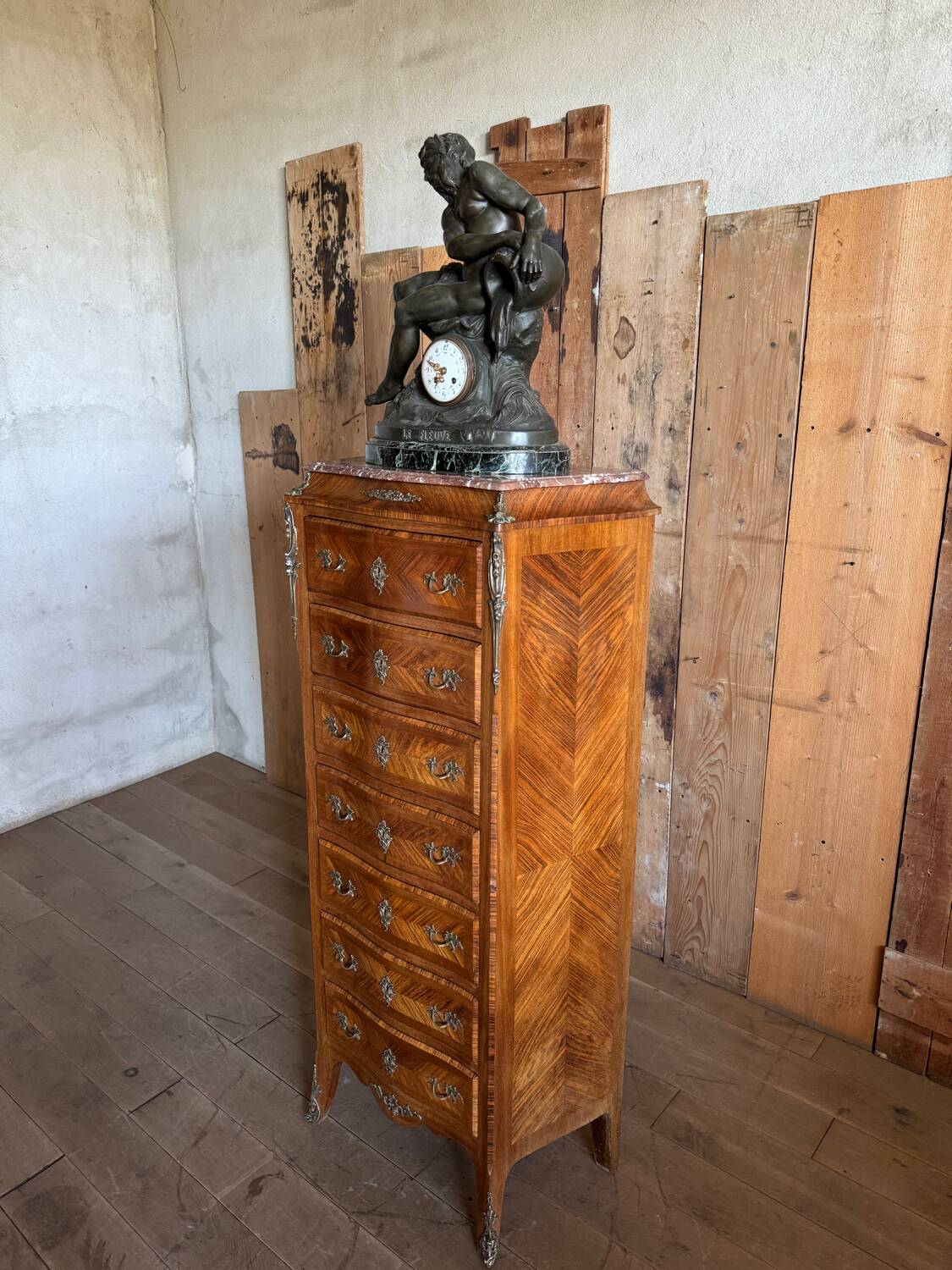Louis XV style marquetry chest of drawers