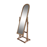 Rattan psyche mirror