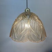 Peil & Putzer glass leaf hanging lamp , 1970’s