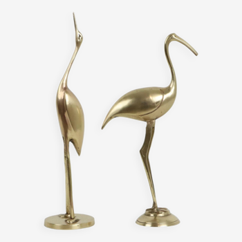 Vintage Couple MTC Brass Cranes Ibis Design Bird Regency 31cm