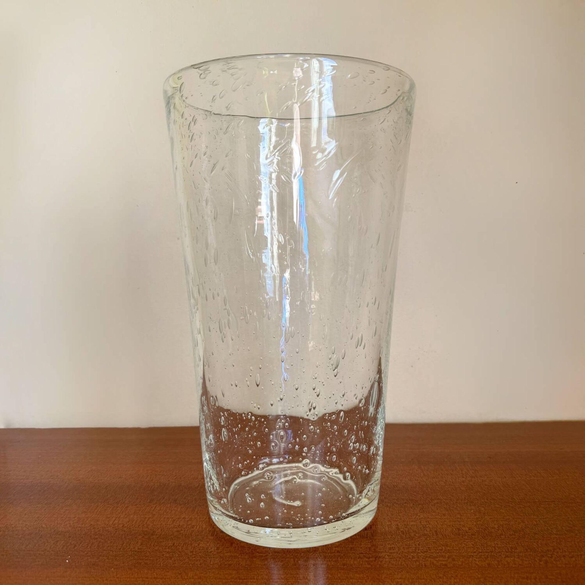 Grand vase cristal bullé années 70
