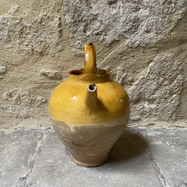 Crucible in glazed earthenware