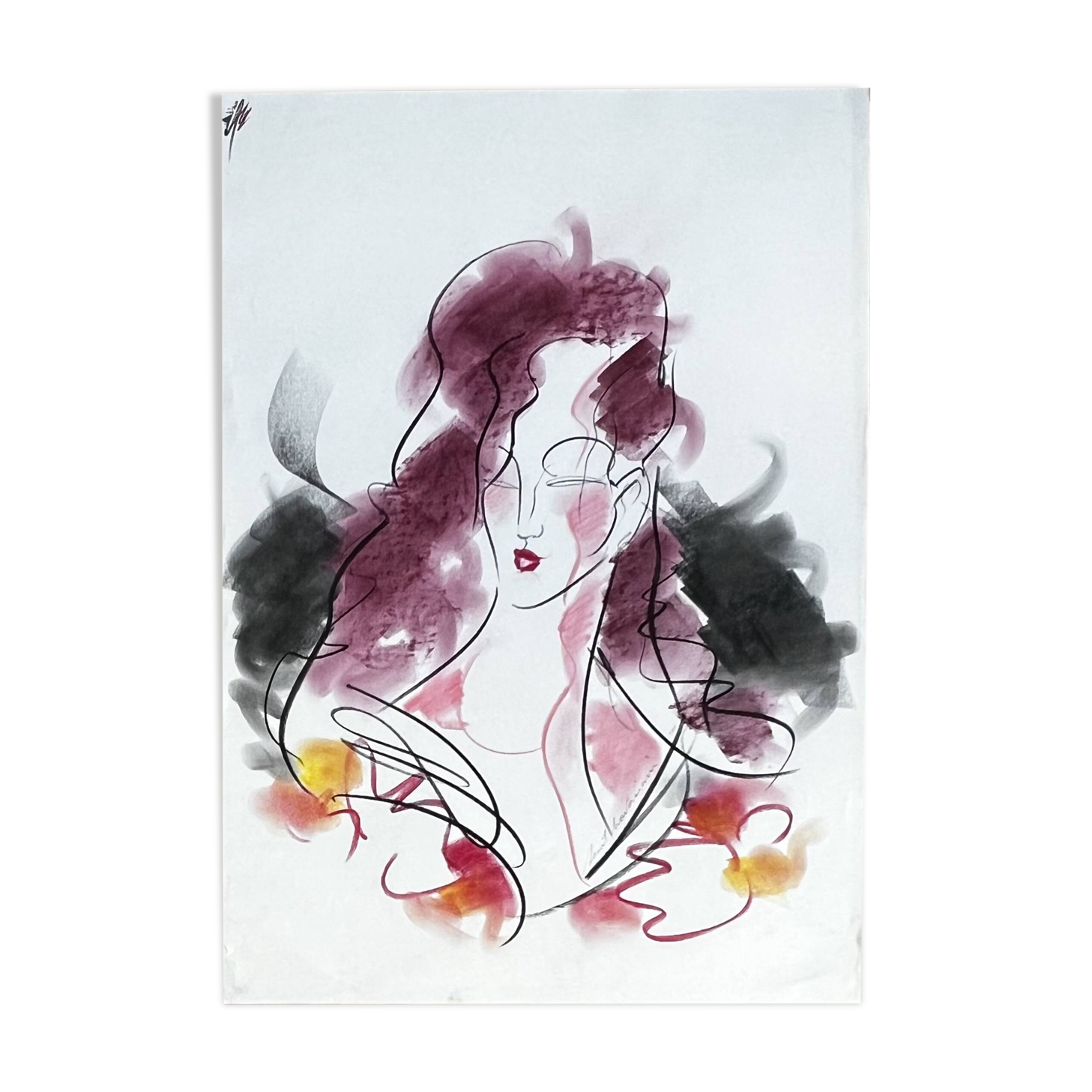 Henri Matchavariani (VOGUE illustrator) (1939) Fashion drawing. Contribution for Vogue 1987