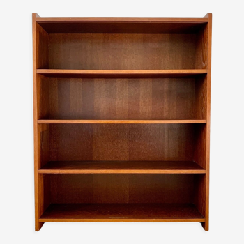 Bookcase at stained teak wood support height, circa 1960-1970